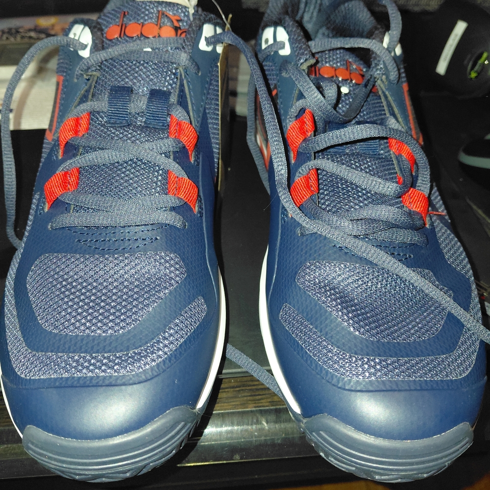 Diadora Navy and Red Sneakers